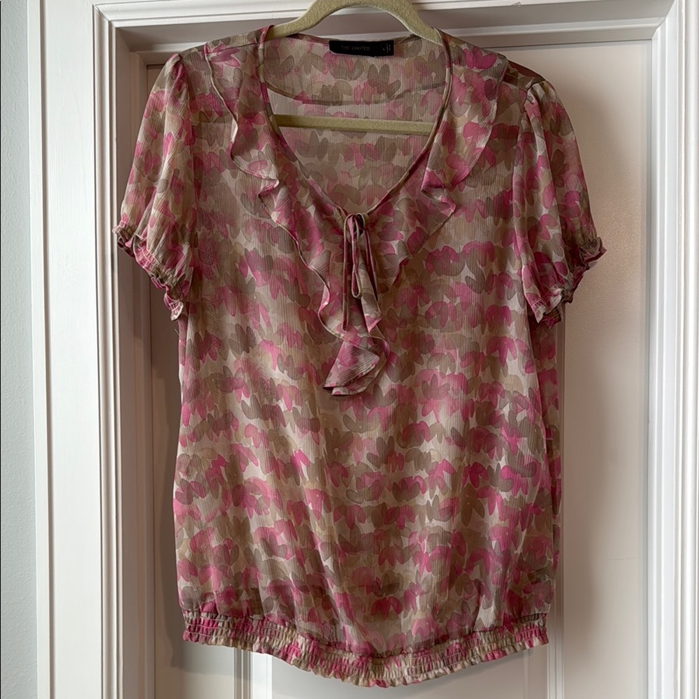 THE LIMITED Floral Pink Blouse